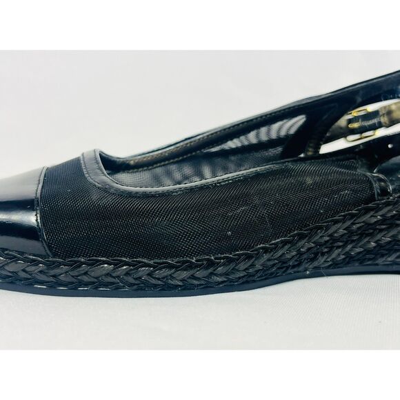 David Tate Portos Black Slingback Wedges Mesh 8M - Picture 7 of 9